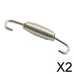 2xMotorcycle Exhaust Pipe Spring Accessory 304 Stainless Steel 68mm Argent Oval