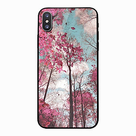 Ốp điện thoại kính cường lực cho máy iPhone X - Lá đỏ MS ACTDA014