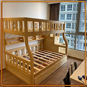 Mua Giường tầng Decor OBA gỗ  thông đẹp chi tiết chất lượng loại I Tundo Trên 1m2/Dưới 1m4