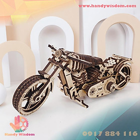 Mô hình gỗ chuyển động - Xe mô tô Harley
