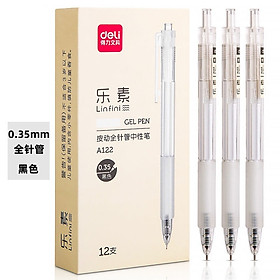 Bút gel deli a122 ngòi 0.35mm - mực đen, đều mực, ngòi nhỏ