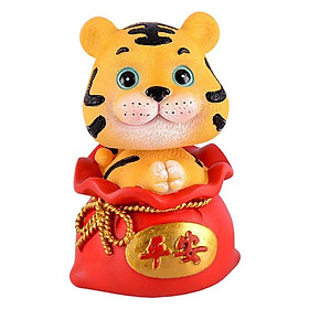 Resin Tiger Small Statue Christmas Craft Animal Home Decor