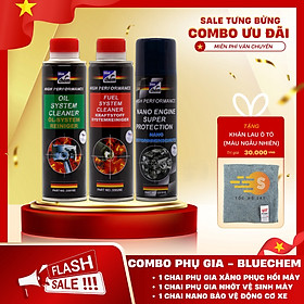 Bộ 3 Sản Phẩm Bluechem Làm Sạch Và Bảo Dưỡng Động Cơ Ô tô Xăng (3 x 250ml)