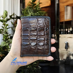 Bóp Nam Dáng Đứng Da Đuôi Cá Sấu 2 Mặt. ĐAN VIỀN THỦ CÔNG RẤT ĐẸP