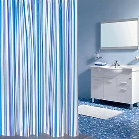 Mua Rèm Phòng tắm cửa sổ hoạ tiết Sọc Nhí Xanh dương đậm