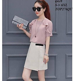 TOP206 ÁO SƠ MI NỮ TAY NHÚN BÈO