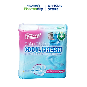 Băng vệ sinh Diana Sensi Cool Fresh Siêu thấm có cánh 23cm (8 miếng)