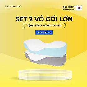 Mua Set 2 vỏ gối ngoài Sleep Therapy - Tặng 1 vỏ gối trong (Màu ngẫu nhiên)