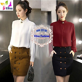 CHÂN VÁY 2 HÀNG CÚC CÓ TÚI HÔNG THIẾT KẾ CV21