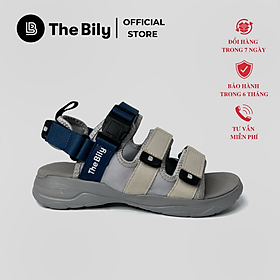 Giày Sandal Nam Nữ Unisex The BiLy Quai Ngang Dây Dù Đế IP Siêu Êm Nhẹ Đế Xám Màu Xanh Kem-BLDX08 - 36