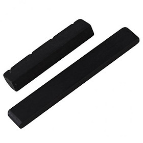 2x1 Set Slotted Saddle Nut Ebony Black for Ukulele Guitar Parts Replacement