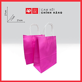 10 TÚI GIẤY KRAFT HỒNG ĐẬM 21x27x11CM