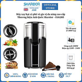 Máy xay hạt cà phê và gia vị đa năng Shardor CG628B - Công suất 200W - HÀNG NHẬP KHẨU 