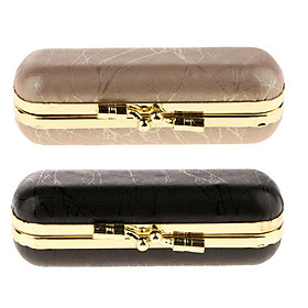 2pcs Leather Fashion Lipstick Case Holder w/ Mirror Lip Gloss Organizer Bag