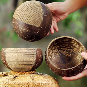 Tô/Chén/Bát gáo dừa hoa văn Apus [Apus Pattern Coconut Bowl]
