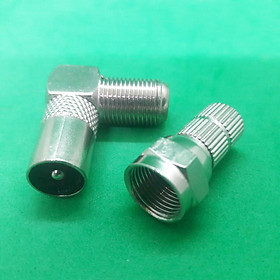 Mua  Combo  đầu cắm TV jack cắm truyền hình cáp đầu cáp TV bẻ góc L ( đầu cắm TV L + đầu xoáy )