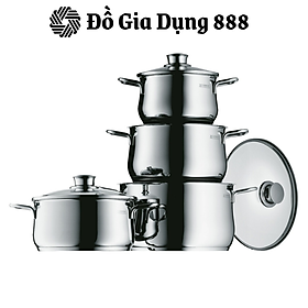 Bộ Nồi Đức WMF DIADEM PLUS 4 Món, Chất Liệu Thép Không Gỉ, Dùng Cho Mọi Loại Bếp, Nhập Đức, BH 12 Tháng