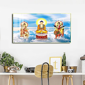 Đồng Hồ Mẫu Tam Thế Phật Đẹp - Tranh Đồng Hồ Treo Tường Tráng Gương Cao Cấp Giá Rẻ