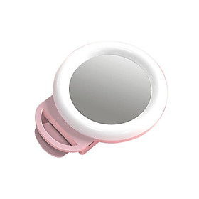 Đèn LED tròn mini gắn điện thoại hỗ trợ chụp ảnh, tự sướng-Màu Hồng