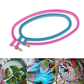 2 Pieces Plastic Oval Cross Stitch Hoop Needlework Embroidery Sewing Hoop 2 Sizes