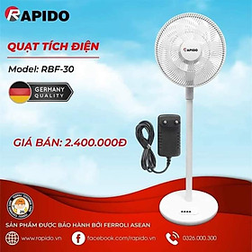 Mua QUẠT TÍCH ĐIỆN RAPIDO - RbF-30 Không lo mất điện cả nhà ơi