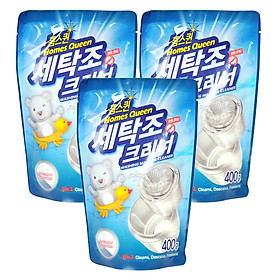 Combo 3 Bột Tẩy Vệ Sinh Diệt Khuẩn Lồng Máy Giặt Homes Queen (400g / Túi)