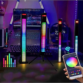 Mua Thanh Đèn Led RGB Nháy Theo Nhạc 16/32/40 Bóng Điều Khiển Bằng Cảm Biến Âm Thanh Siêu Nhạy Đèn Trang Trí Phòng  PC - 40 bóng bạc+app