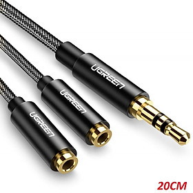 Cáp chia 3.5mm Stereo chữ Y đầu bọc nhôm mạ vàng 24k chống nhiễu