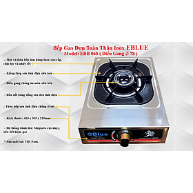 Mua Bếp Gas Đơn Toàn Thân INOX eBlue (Điếu Gang)- EBB068- Hàng Chính Hãng