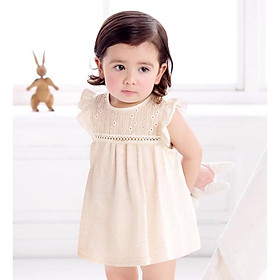 váy bé gái 100% organic cotton hữu cơ siêu mềm nhẹ thoáng mát không tẩy nhuộm hóa chất an toàn cho bé
