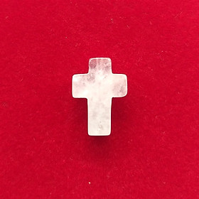 Thánh Giá Đá Aquamarine Hồng Sỏ Ngang Vòng Tay Chuỗi Mân Côi