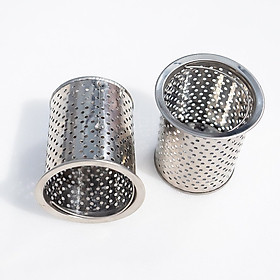 Bộ 2 giỏ lọc rác, nắp đậy giỏ lọc rác Inox dùng cho chậu rửa chén bát Inox