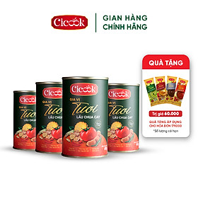 Combo 4 Lon Xốt Lẩu Chua Cay Cicook, Ngon Chuẩn Vị Không Cần Thêm GIa Vị 400g *4