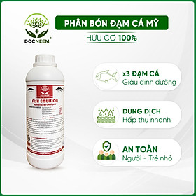 Phân đạm cá Docneem, phân cá Fish Emulsion (1 lít) hữu cơ cho hoa hồng, rau sạch, hoa, cây kiểng trong nhà ngoài trời