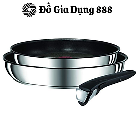 Set 2 Chảo Chống Dính TEFAL Ingenio, Cán Rời, Size 22/26cm, Chất Liệu Thép Không Gỉ, Dẫn Nhiệt Tốt, Made In France