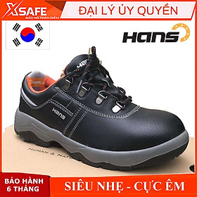 Giày bảo hộ lao động nam Hans HS60 da bò, chống nước, chống đinh, va đập, trơn trượt - Giày công trình, nhà máy, cao cấp