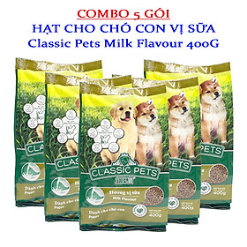 COMBO 5 GÓI Thức Ăn Hạt Khô Dành Chó Con Hương Vị Sữa Classic Pets Milk Flavour 400g