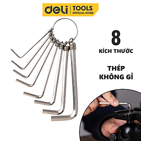 Mua Bộ Lục Giác Chữ L 8 Chiếc Đầu Bằng Deli Cao Cấp Chính Hãng - Kích Thước 1 5-6mm - Nhỏ Gọn  Tiện Dụng - EDL3080