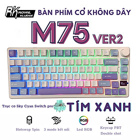 Mua Bàn phím cơ không dây Hotswap RK ROYAL KLUDGE M75 - 3 mode kết nối - LED RGB nhiều chế độ - Có núm xoay và màn led - Hàng chính hãng