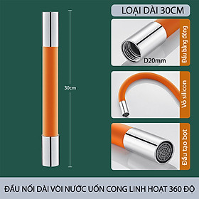 Mua Đầu nối dài vòi nước uốn cong linh hoạt 360 độ  đầu kết nối bằng đồng  dài 20-30-50cm tùy chọn