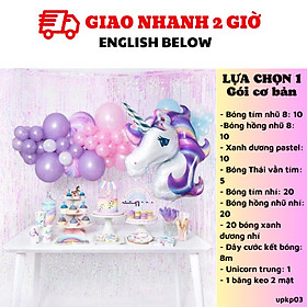 Set line bong bóng Unicorn màu tím - Balloon garland upkp03