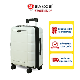 Vali Kéo Nhựa Du Lịch SAKOS CAPOLA - Size S (20inch)/ Xách Tay (Cabin) - Khóa TSA - Nhựa PP