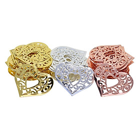 60x Charms Pendants Heart Filigree Embellishments DIY Decoration Creation Supply