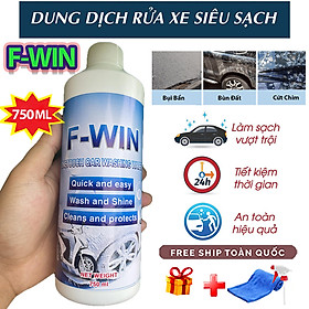 Dung Dịch Rửa Xe F-Win 750ml Rửa Xe 1 Chạm One Touch Clean - Nước Tẩy Rửa Xe Bọt Tuyết Chăm Sóc Xe Máy Ô Tô