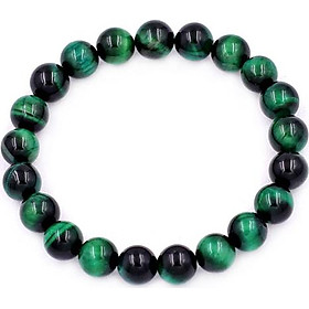 Chuỗi đeo tay Đá Mắt Hổ Xanh Lá Size 8 ly 21 hạt - hợp mệnh Hỏa, mệnh Mộc