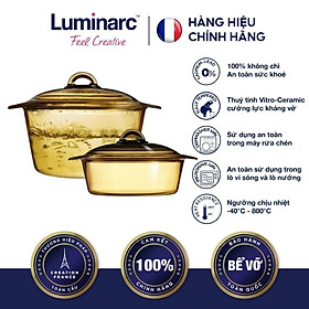 Mua Bộ 2 nồi thuỷ tinh Luminarc Blooming Amberline 1L+3L LUBL1030