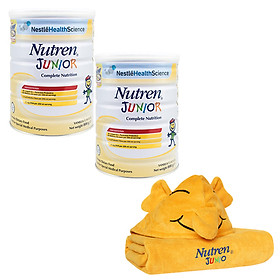 Combo 2 Sản Phẩm Dinh Dưỡng Y Học NUTREN JUNIOR lon 800g - Tặng bộ gối mền con voi