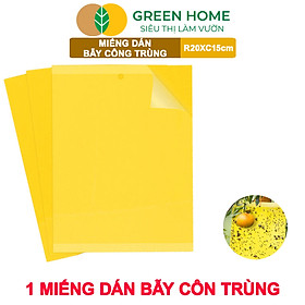 Bộ 10 Miếng Dán Bẫy Côn Trùng GreenHome, R20xC15cm, 2 Mặt, Hiệu Quả, Tiết Kiệm Chi Phí, Dễ Sử Dụng