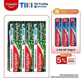 Bộ 3 Kem đánh răng Maxfresh Bamboo Charcoal 225g kèm bàn chải lông tơ phủ than