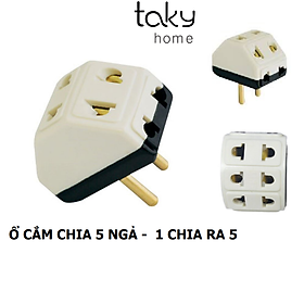 Mua Ổ Cắm Điện Đa Năng Chia 5 Ngả - Chia Từ 1 Ổ Cắm Ra 5 Ổ Cắm   Thiết Kế Nhỏ Gọn Và Cắm Không Mất Diện Tích. TakyHome 8614